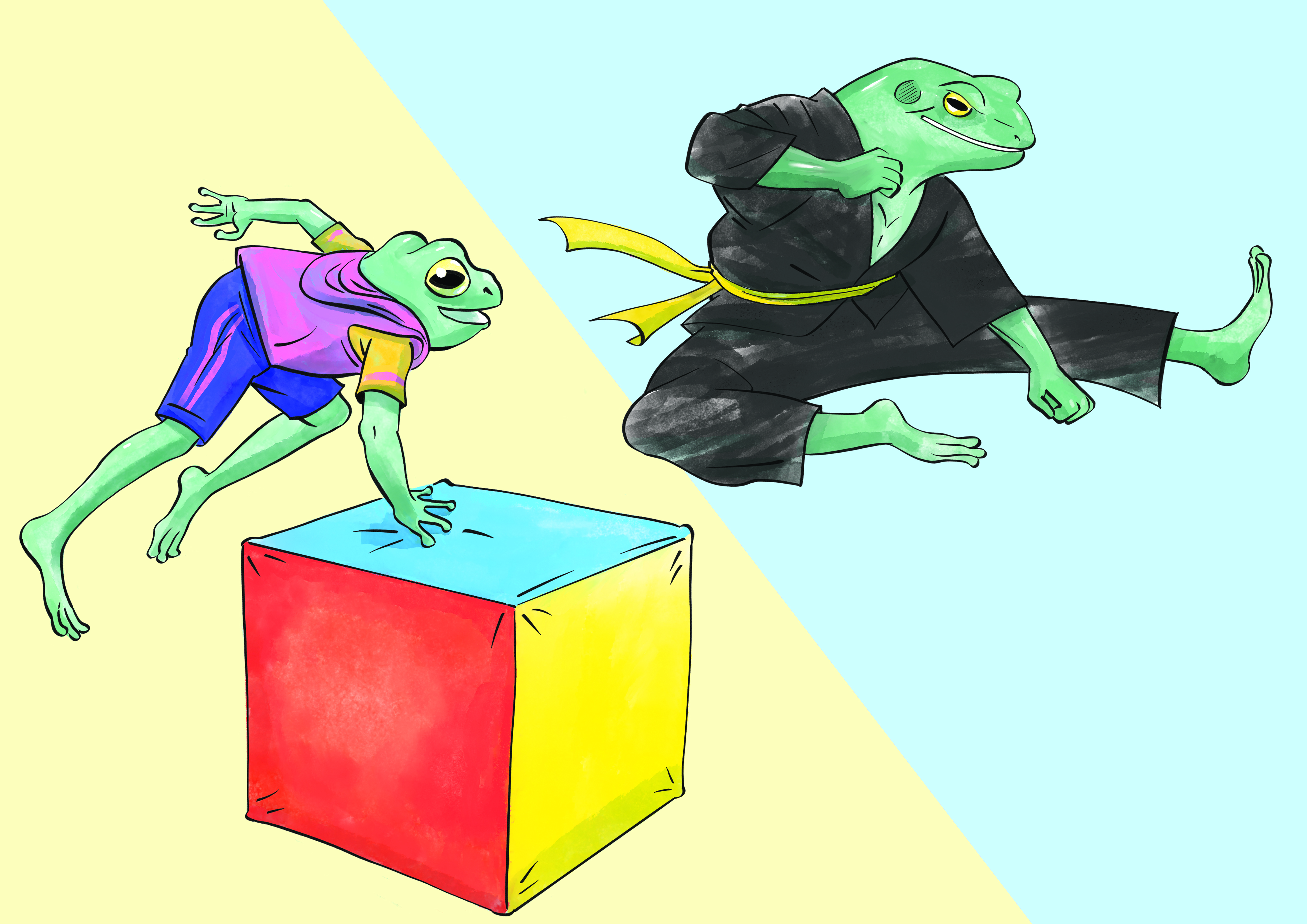 Illustration Grenouille action